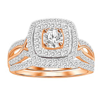 Thumbnail for LADIES BRIDAL RING SET 1 CT ROUND DIAMOND 14K   ROSE GOLD