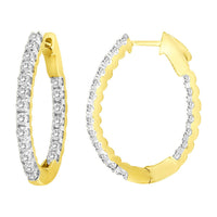 Thumbnail for LADIES HOOPS 2 CT ROUND DIAMOND 10K YELLOW GOLD