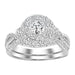 LADIES BRIDAL RING SET 3/4 CT ROUND/PRINCESS DIAMOND 14K WHITE GOLD