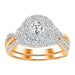 LADIES BRIDAL RING SET 3/4 CT ROUND DIAMOND 14K ROSE GOLD