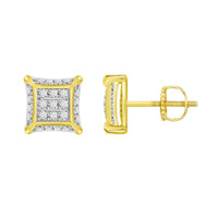 Thumbnail for MEN'S EARRINGS 1/6 CT ROUND DIAMOND 10K YELLOW GOLD