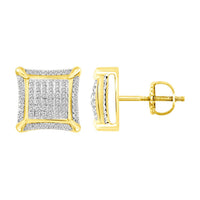 Thumbnail for MEN'S EARRINGS 1/3 CT ROUND DIAMOND 10K YELLOW GOLD