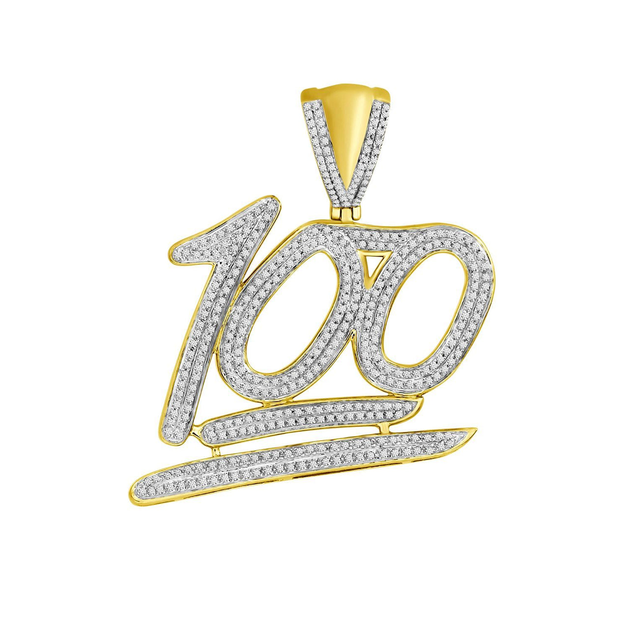 MEN'S PENDANT 1 CT ROUND DIAMOND 10K YELLOW GOLD
