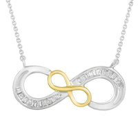Thumbnail for LADIES NECKLACE 1/10 CT ROUND DIAMOND 10K WHITE & YELLOW GOLD