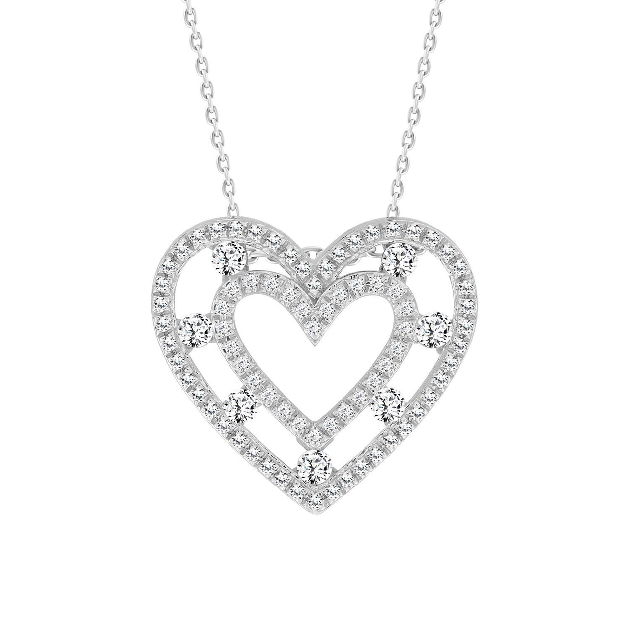 LADIES PENDANT 1/3 CT ROUND DIAMOND 10K WHITE GOLD