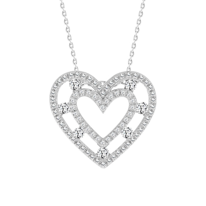 LADIES PENDANT 1/3 CT ROUND DIAMOND 10K WHITE GOLD