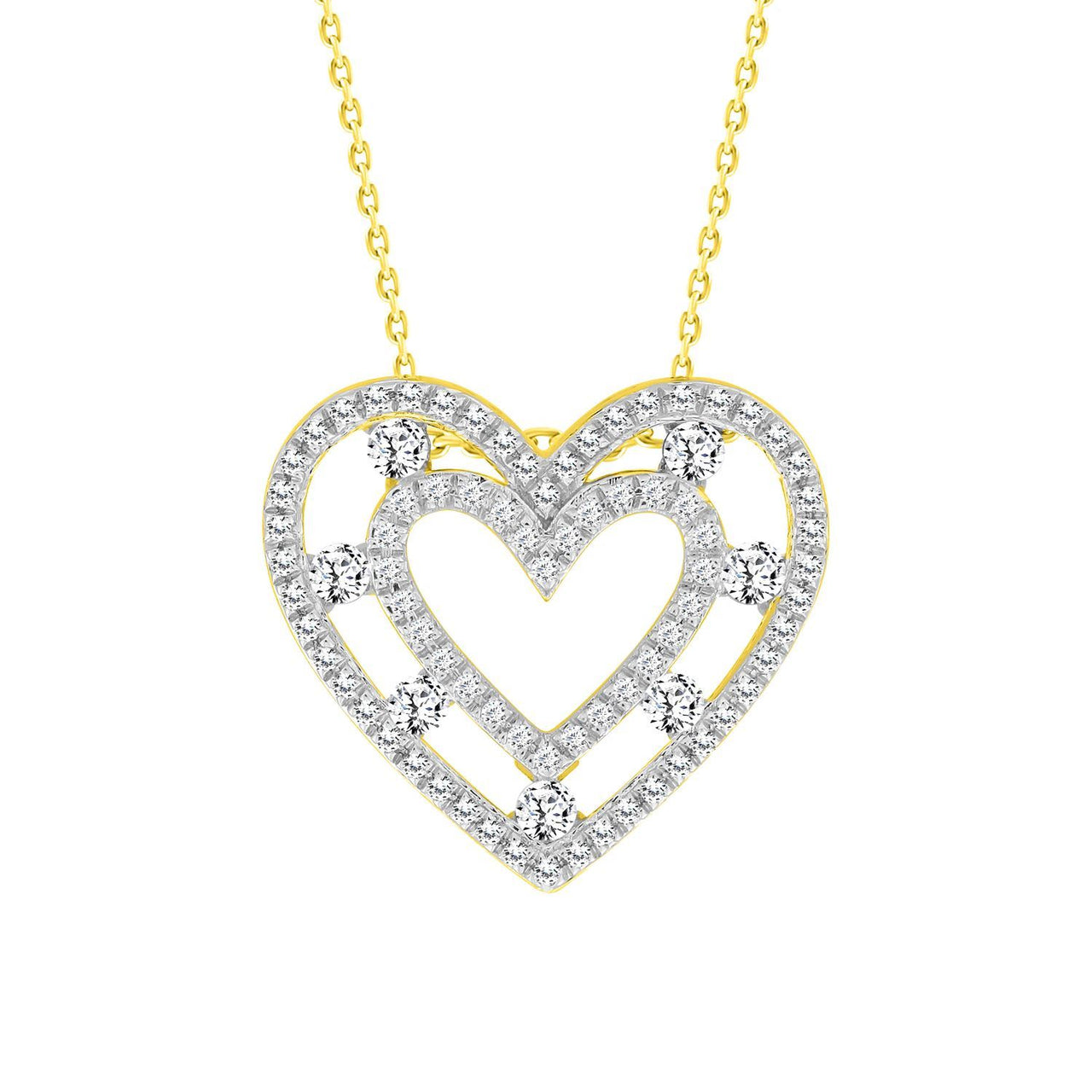 LADIES PENDANT 1/3 CT ROUND DIAMOND 10K YELLOW GOLD