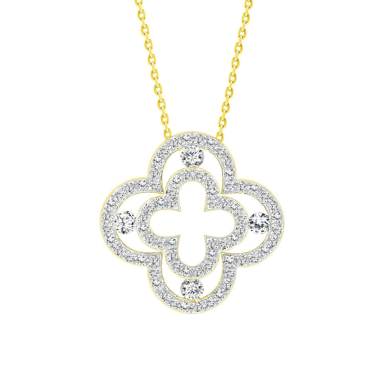 LADIES PENDANT 1/3 CT ROUND DIAMOND 10K YELLOW GOLD