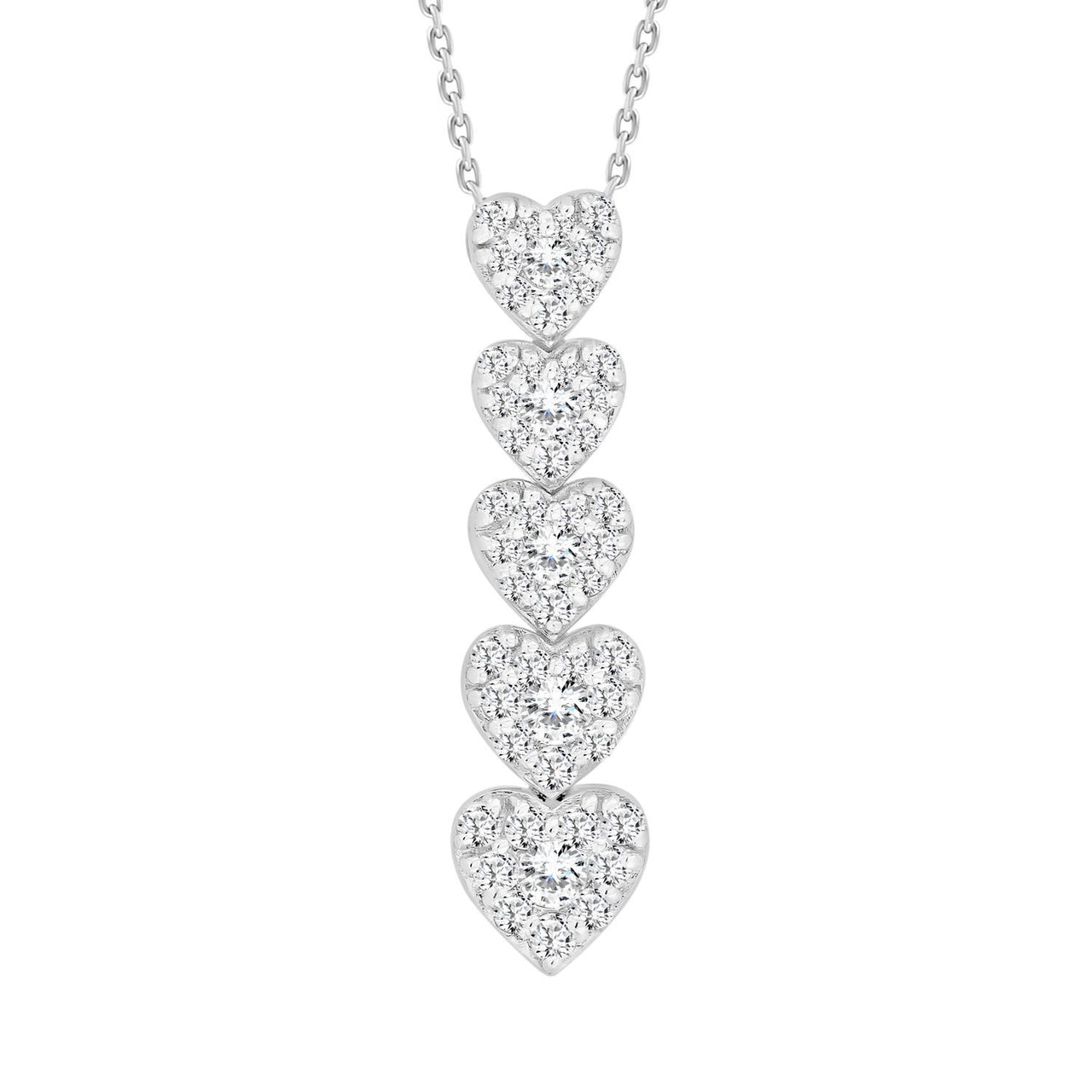 LADIES PENDANT 1/2 CT ROUND DIAMOND 10K WHITE GOLD