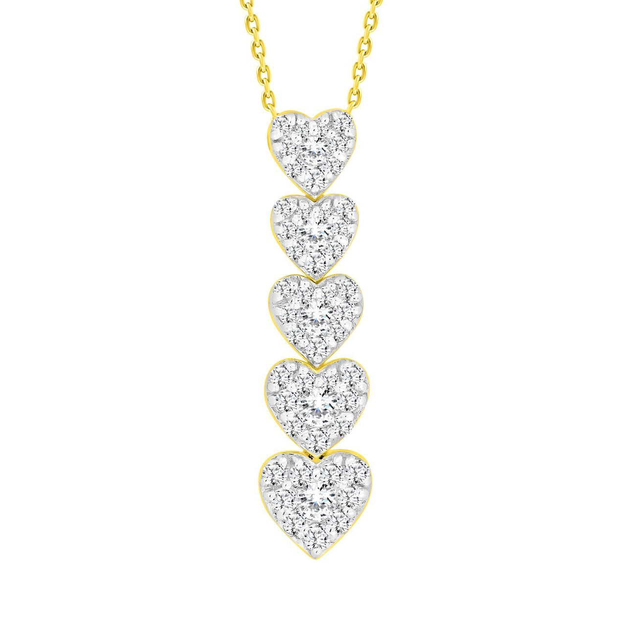 LADIES PENDANT 1/2 CT ROUND DIAMOND 10K YELLOW GOLD