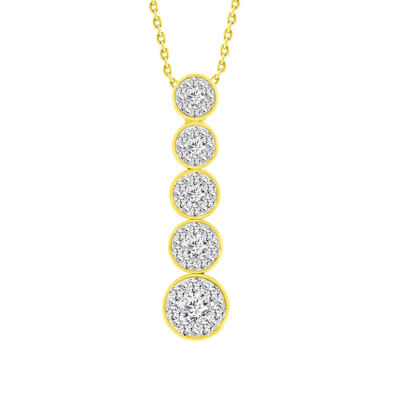 LADIES PENDANT 1/2 CT ROUND DIAMOND 10K YELLOW GOLD