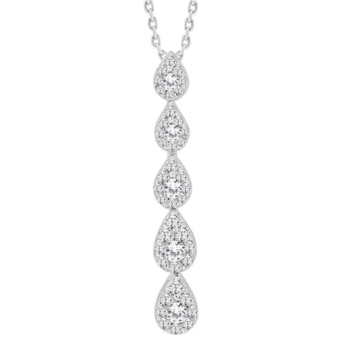 LADIES PENDANT 1/2 CT ROUND DIAMOND 10K WHITE GOLD