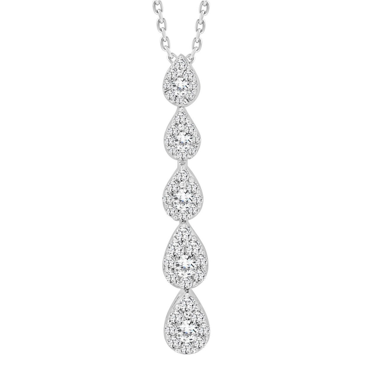 LADIES PENDANT 1/2 CT ROUND DIAMOND 10K WHITE GOLD