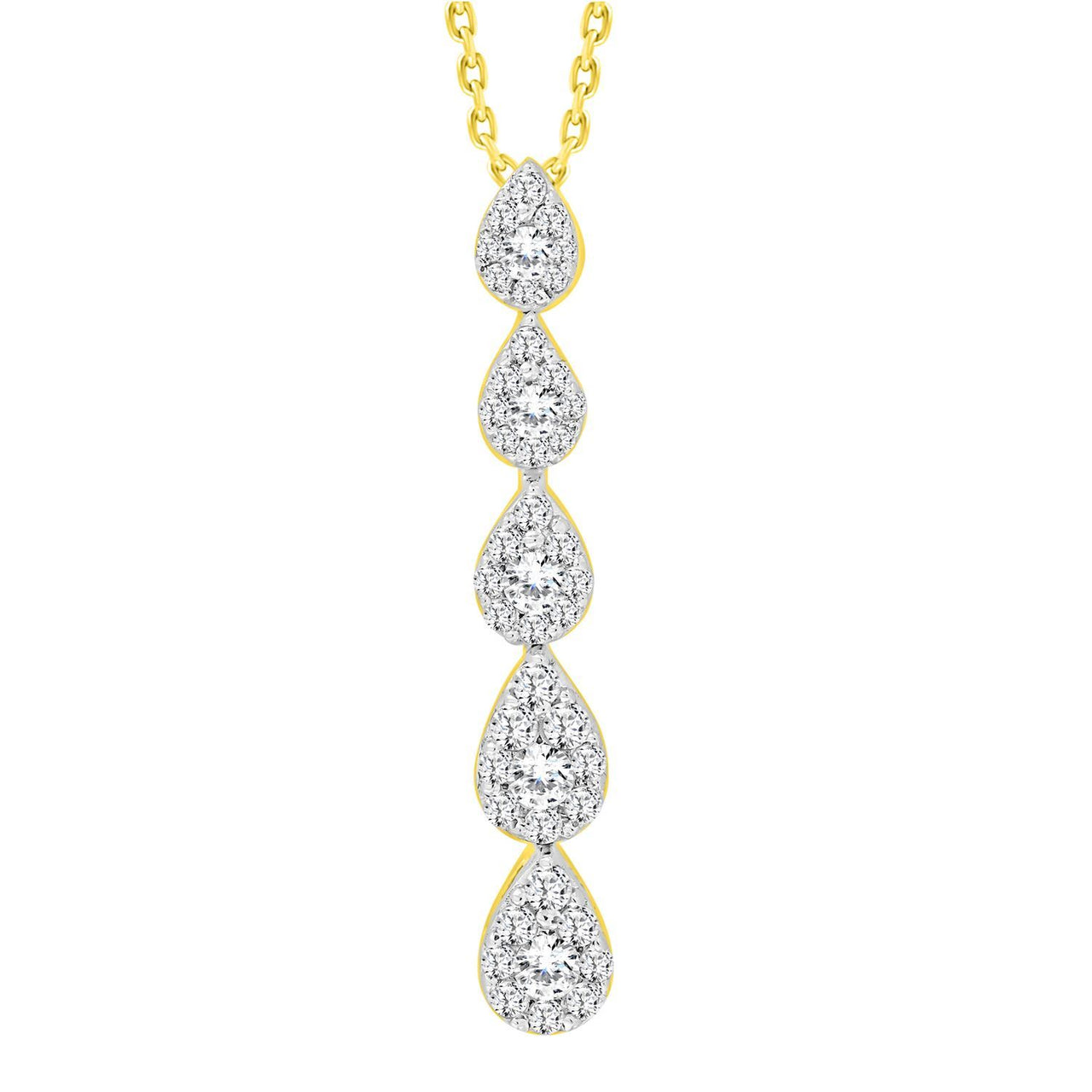 LADIES PENDANT 1/2 CT ROUND DIAMOND 10K YELLOW GOLD