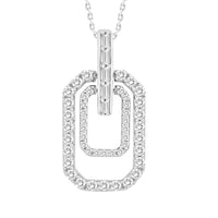 Thumbnail for LADIES PENDANT 1/3 CT ROUND/BAGUETTE DIAMOND 10K WHITE GOLD