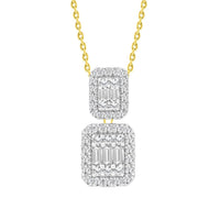 Thumbnail for LADIES PENDANT 1/2 CT ROUND/BAGUETTE DIAMOND 14K YELLOW GOLD