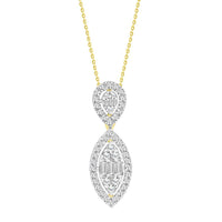 Thumbnail for LADIES PENDANT 1/2 CT ROUND/BAGUETTE DIAMOND 14K YELLOW GOLD