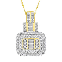 Thumbnail for LADIES PENDANT 3/4 CT ROUND/BAGUETTE DIAMOND 14K YELLOW GOLD