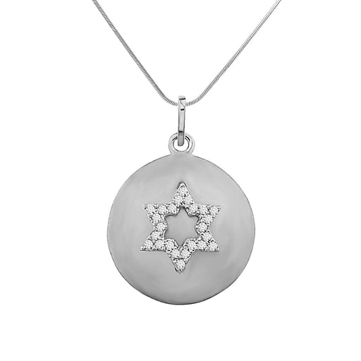 LADIES PENDANT 1/10 CT ROUND DIAMOND SILVER