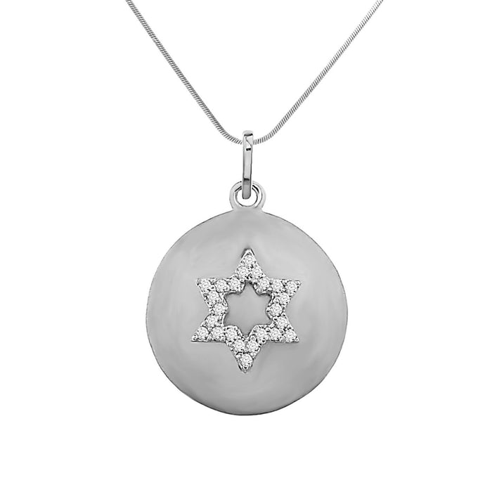 LADIES PENDANT 1/10 CT ROUND DIAMOND SILVER