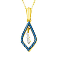 Thumbnail for LADIES PENDANT 1/4 CT ROUND/BLUE DIAMOND 10K YELLOW GOLD