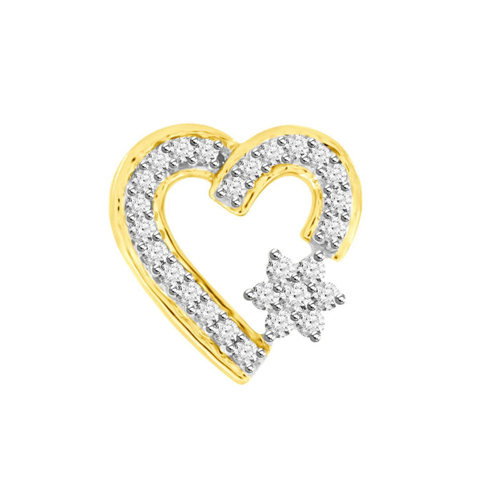 LADIES PENDANT 1/6 CT ROUND DIAMOND 10K YELLOW GOLD