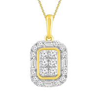 Thumbnail for LADIES PENDANT 1/4 CT ROUND/BAGUETTE DIAMOND 10K YELLOW GOLD