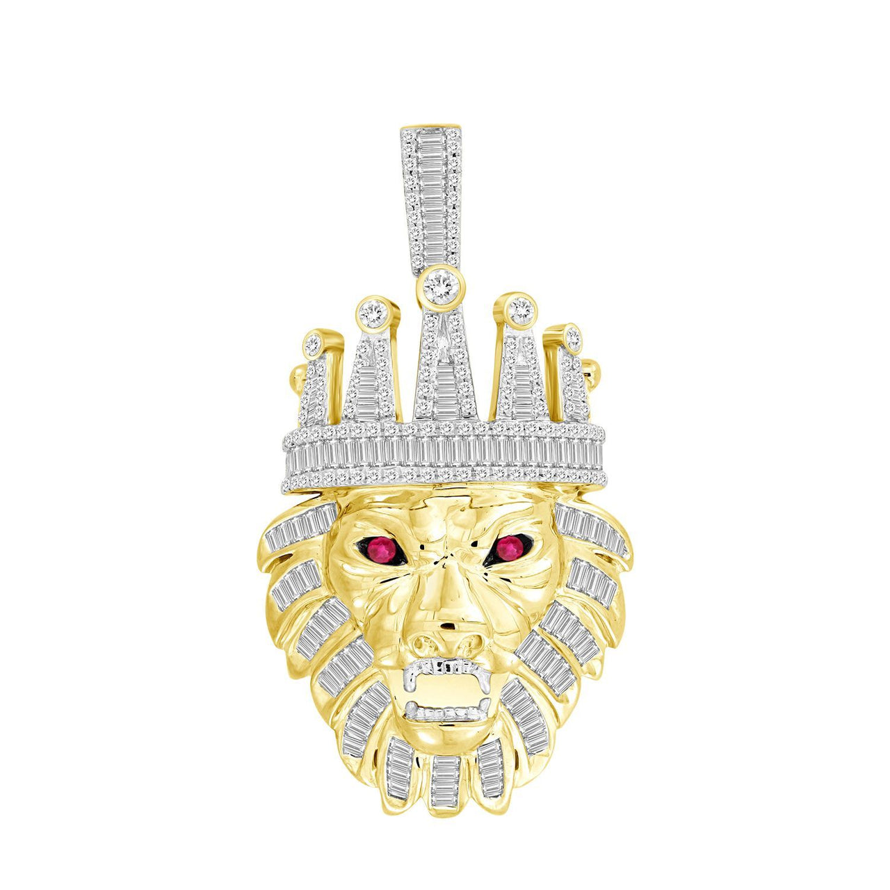 MEN'S PENDANT 1 1/2 CT ROUND DIAMOND 10K YELLOW GOLD
