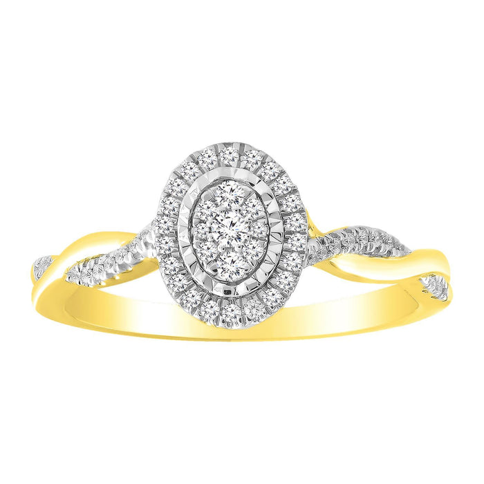 LADIES RING 1/5 CT ROUND DIAMOND 10K YELLOW GOLD