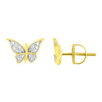 Thumbnail for LADIES EARRING 1/20 CT ROUND DIAMOND 10K YELLOW GOLD