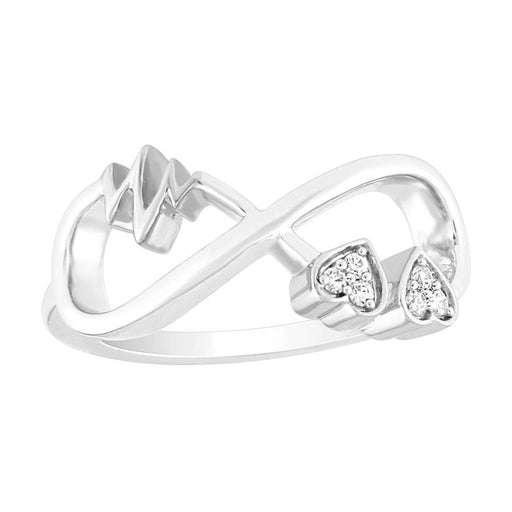 LADIES DIAMOND RING 1/20 CT ROUND DIAMOND SILVER