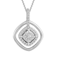 Thumbnail for LADIES PENDANT 1/6 CT ROUND DIAMOND 10K WHITE GOLD
