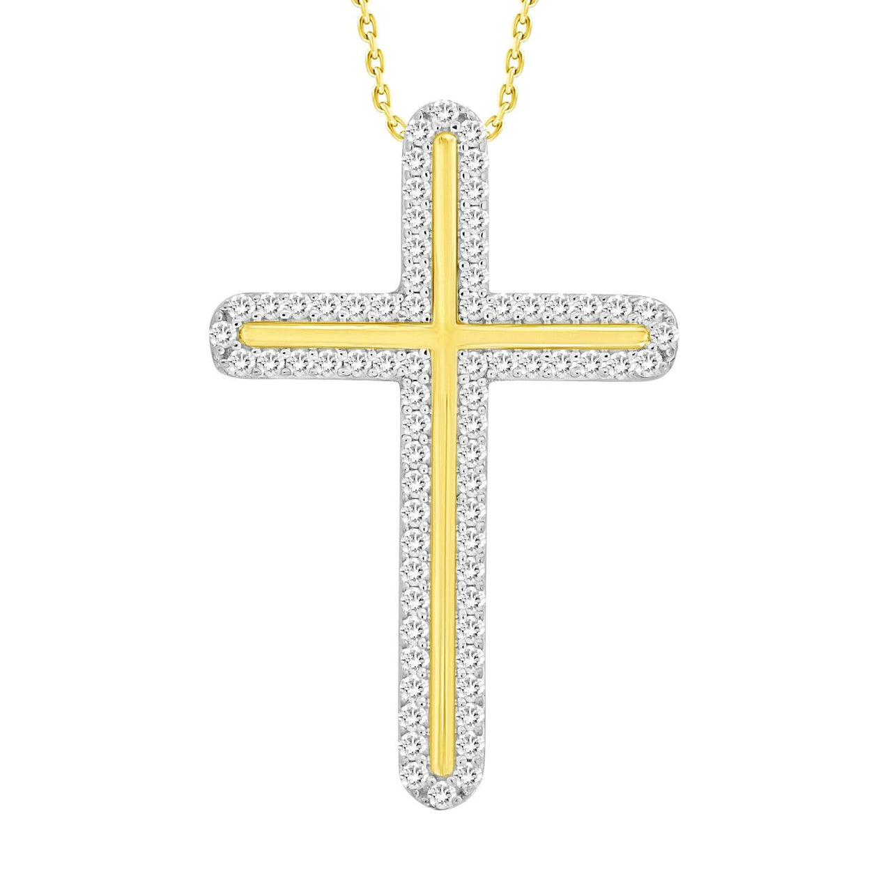 LADIES PENDANT 1/2 CT ROUND DIAMOND 10K YELLOW GOLD