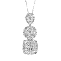 Thumbnail for LADIES PENDANT 1 CT ROUND/BAGUETTE DIAMOND 14K WHITE GOLD