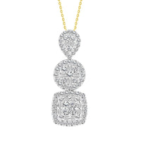 Thumbnail for LADIES PENDANT 1 CT ROUND/BAGUETTE DIAMOND 14K YELLOW GOLD