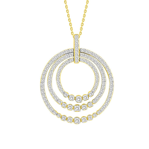 LADIES PENDANT 1 CT ROUND DIAMOND 14K YELLOW GOLD