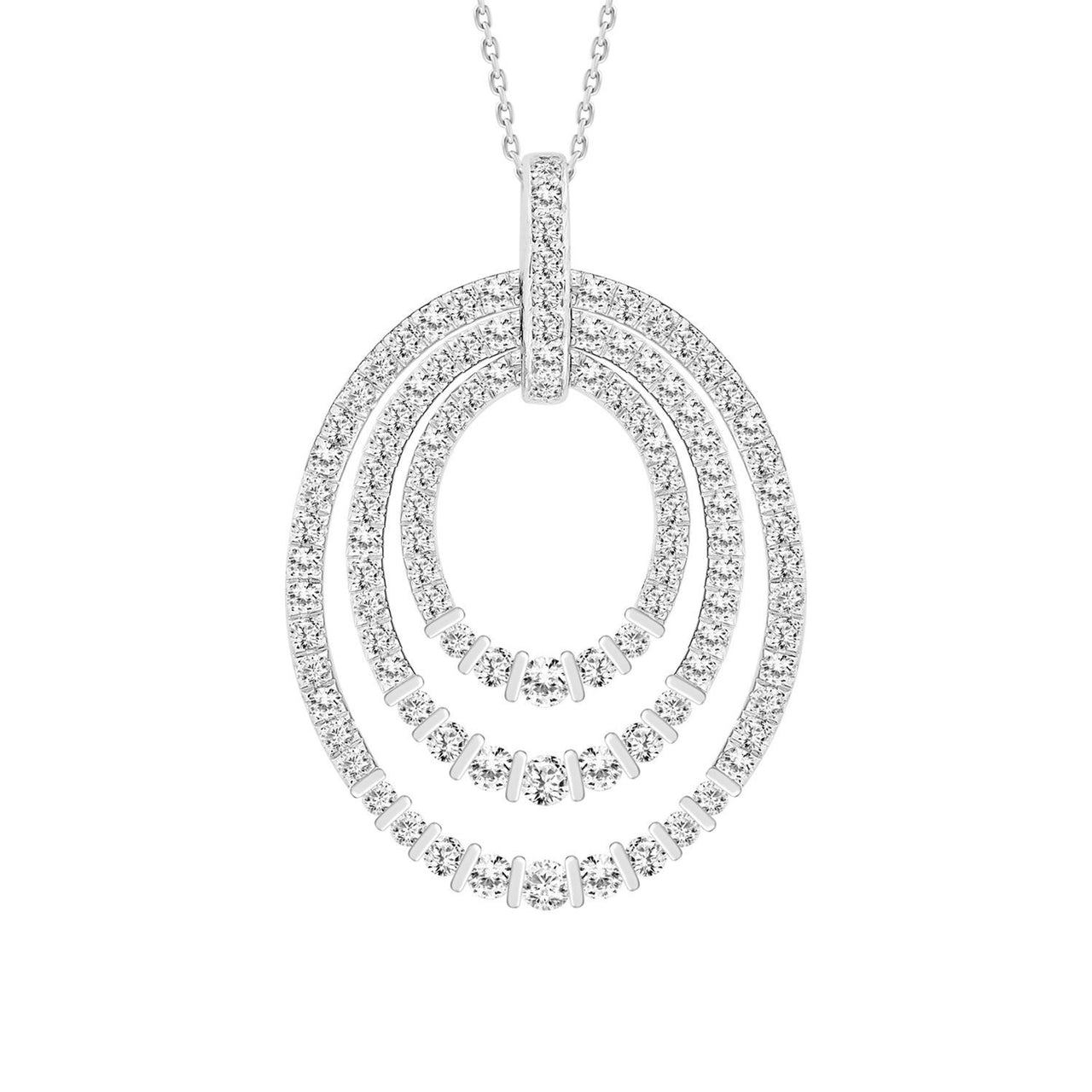 LADIES PENDANT 1 CT ROUND DIAMOND 14K WHITE GOLD