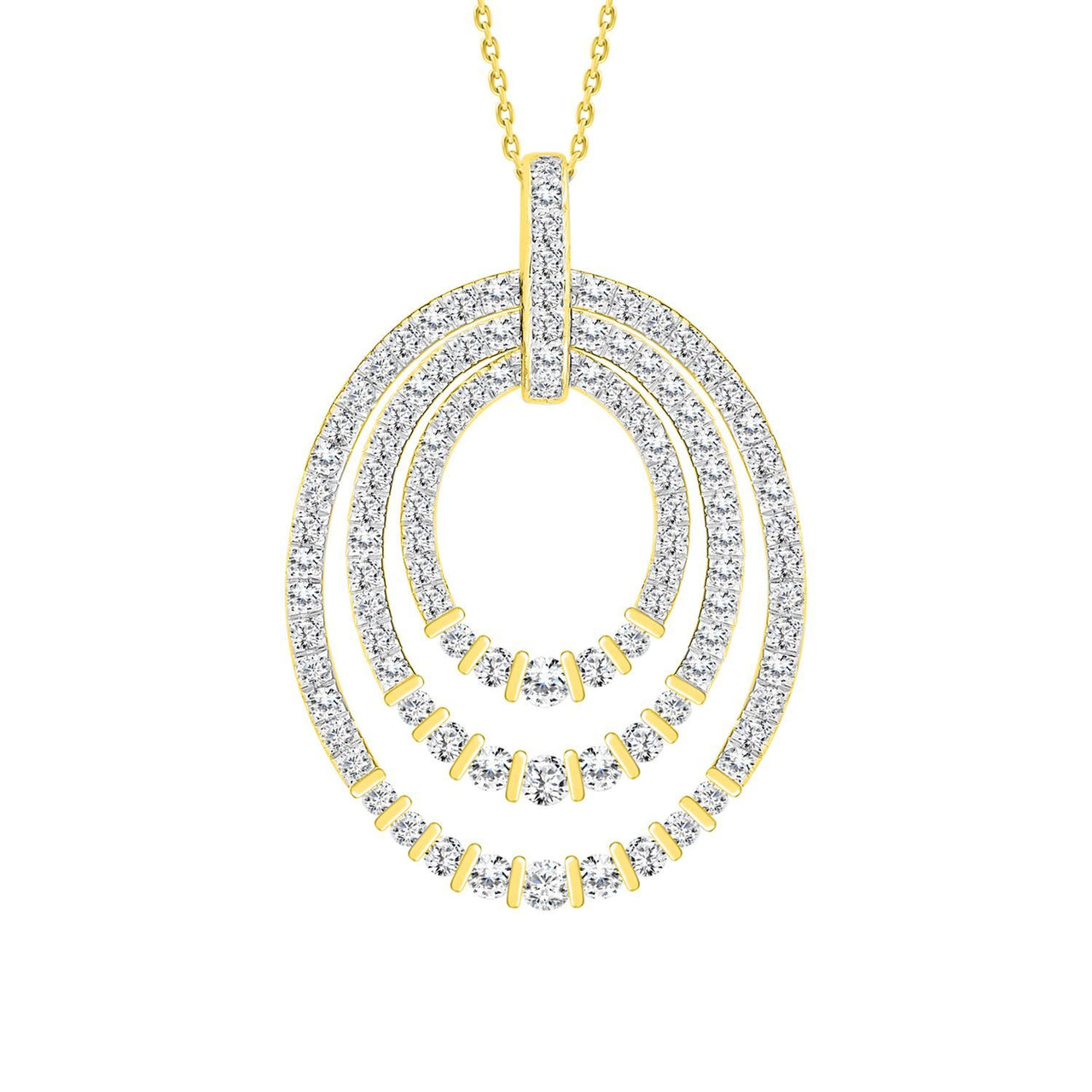 LADIES PENDANT 1 CT ROUND DIAMOND 14K YELLOW GOLD