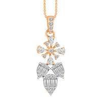 Thumbnail for LADIES PENDANT 1 1/4 CT ROUND/BAGUETTE/PEAR DIAMOND 14K ROSE GOLD