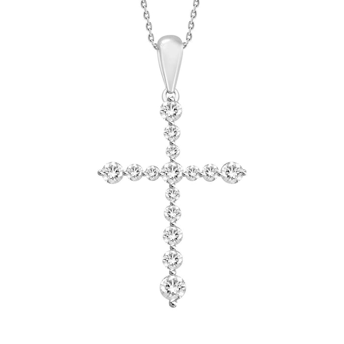 LADIES PENDANT 1/4 CT ROUND DIAMOND 10K WHITE GOLD