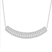 Thumbnail for LADIES NECKLACE 1/3 CT ROUND/BAGUETTE DIAMOND 10K WHITE GOLD