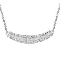 Thumbnail for LADIES NECKLACE 1/2 CT ROUND/BAGUETTE DIAMOND 10K WHITE GOLD