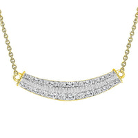 Thumbnail for LADIES NECKLACE 1/2 CT ROUND/BAGUETTE DIAMOND 10K YELLOW GOLD