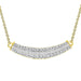 LADIES NECKLACE 1/2 CT ROUND/BAGUETTE DIAMOND 10K YELLOW GOLD