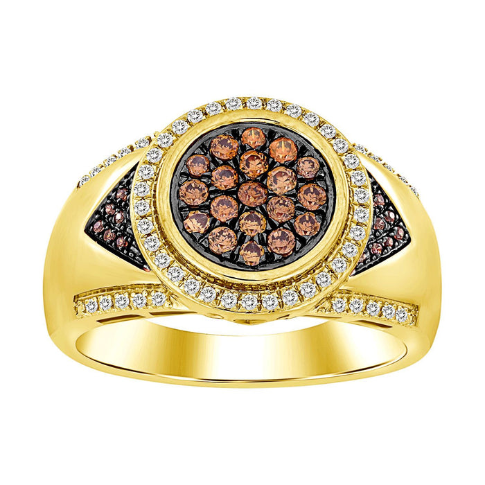 MEN'S RING 1/2 CT ROUND DIAMOND 10K YELLOW GOLD