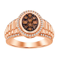 Thumbnail for MEN'S RING 1/2 CT ROUND DIAMOND 10K ROSE GOLD