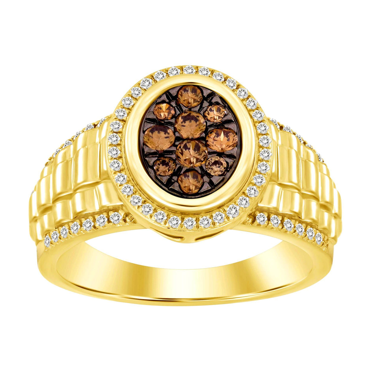 MEN'S RING 1/2 CT ROUND DIAMOND 10K YELLOW GOLD