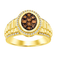 Thumbnail for MEN'S RING 1/2 CT ROUND DIAMOND 10K YELLOW GOLD