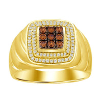 Thumbnail for MEN'S RING 1/2 CT ROUND DIAMOND 10K YELLOW GOLD