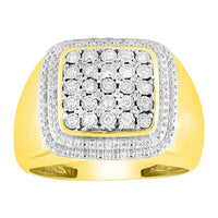 Thumbnail for MEN'S RING 1/2 CT ROUND DIAMOND 10K YELLOW GOLD